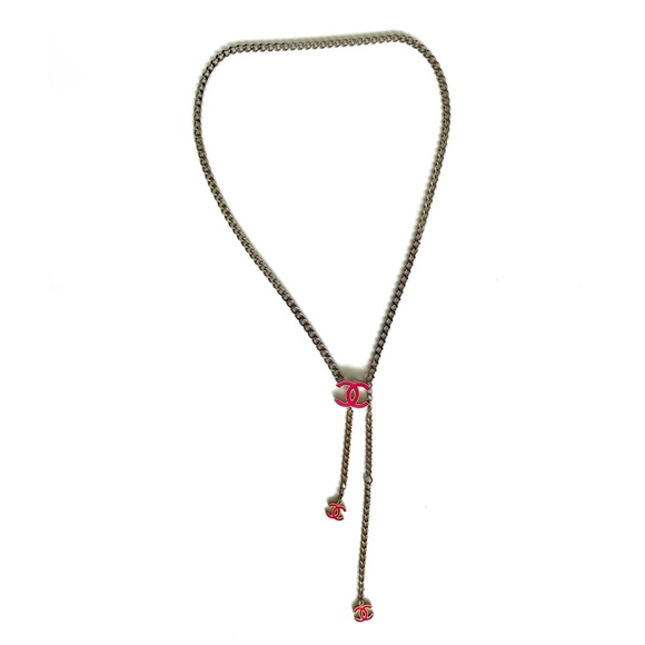 COPY - Chanel Chain Belt Pink Enamel Champagne Gold - Picture 1 of 6